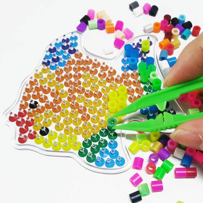 Three-Color Plastic Fuse Beads Tweezers Handmake Beads Crafts, Manual DIY Creative Craft Game Tool for Kids(1 Pack of 6 Tweezers,White,Green,Blue) - NewNest Australia