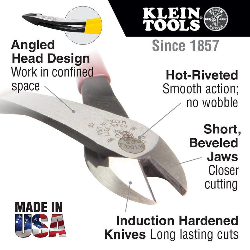 Klein Tools D248-8 Pliers, Diagonal Cutting Multi-Purpose Pliers with Angled Head, High-Leverage Design, and Short Jaw, 8-Inch Standard - NewNest Australia