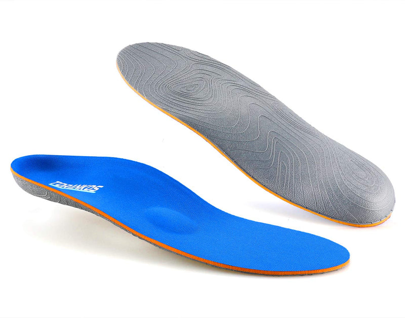 Full Length Metatarsal Arch Support Shock Absorption Orthotic Unisex Insoles for Flat Feet,Plantar Fasciitis,Relieve Foot Soreness,Suitable Athletic,Work Shoes(Size:UK-5,Length:9.44",Blue) UK-5-24CM--9.44" Blue - NewNest Australia