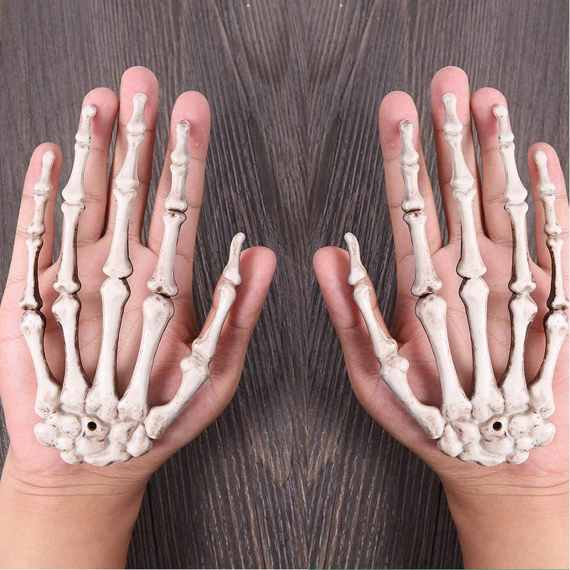 Teemico 6 Pack Halloween Skeleton Hands Plastic Skeleton Hands Halloween Hand Props - NewNest Australia