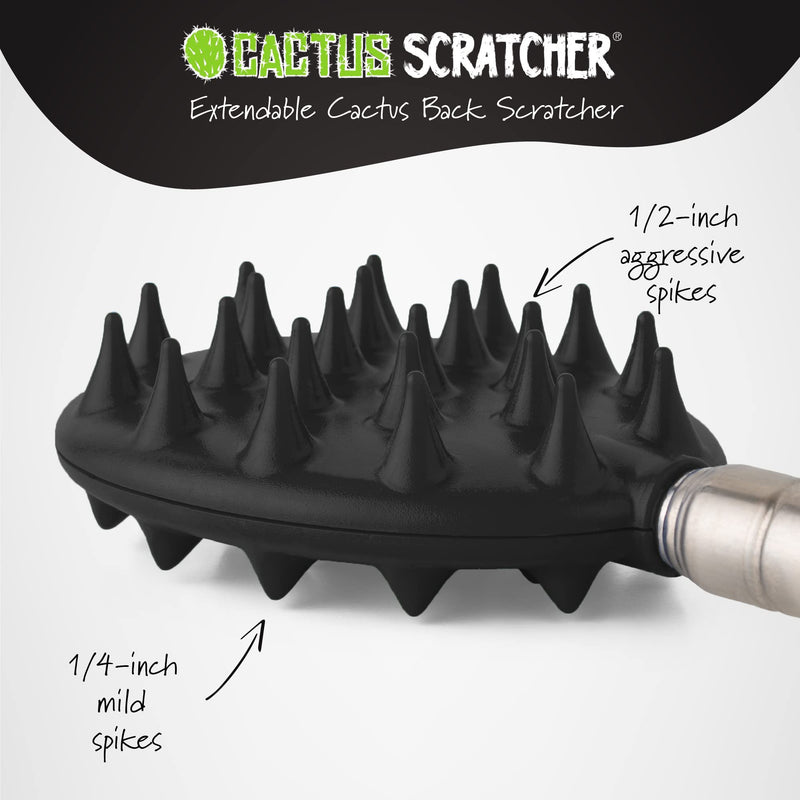 Cactus Back Scratcher On a Stick -Back-Neck-Head-Beard-Body-Pets (Big Stick - Black) Big Stick - Black - NewNest Australia