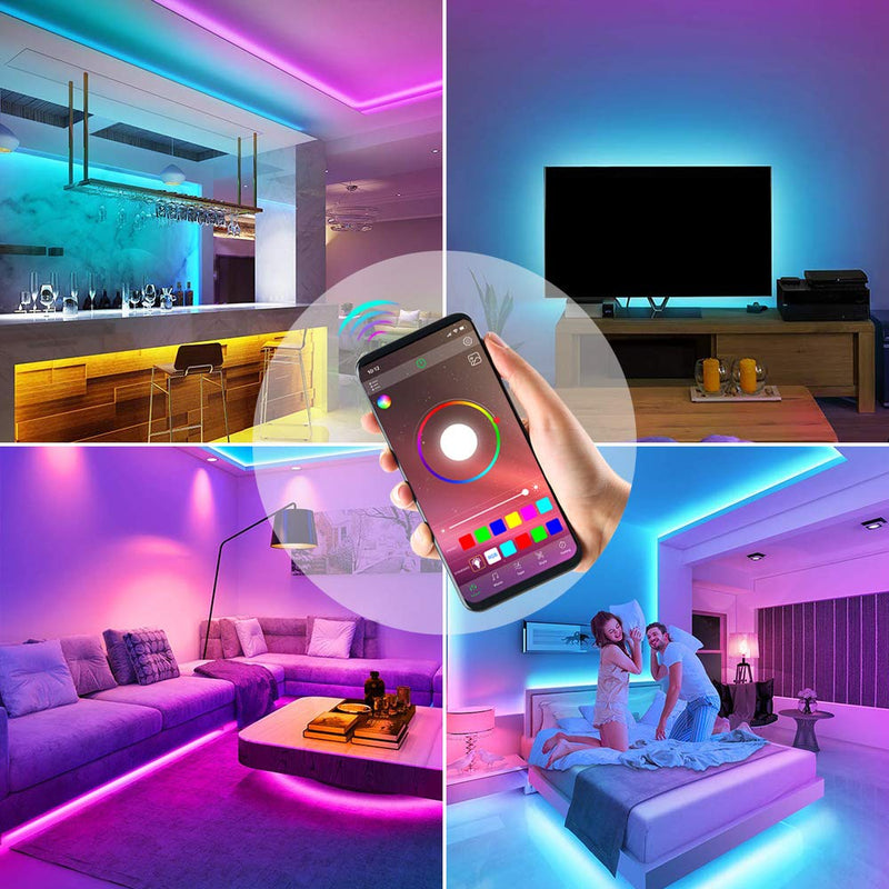 LED Strip Lights,Tenmiro 32.8FT LED Music Sync Color Changing Lights with 40keys Music Remote Controller and 12V5APower Supply, RGB SMD5050 300 led Lights for Room, Bedroom, TV, Party. - NewNest Australia