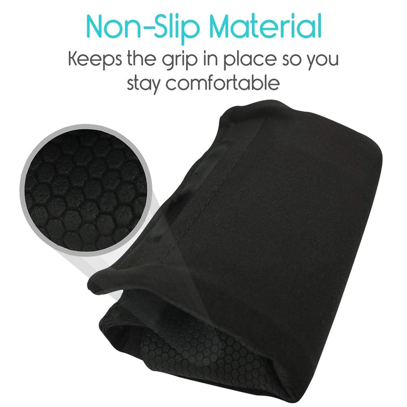 Walker Padded Hand Grip Covers, 1 Pair Mobility Aid Hand Cushion, Non-Slip Breathable Soft Cushion Padding for Folding Rolling Wheelchair, Rollator Handle, Crutch Handle Black - NewNest Australia