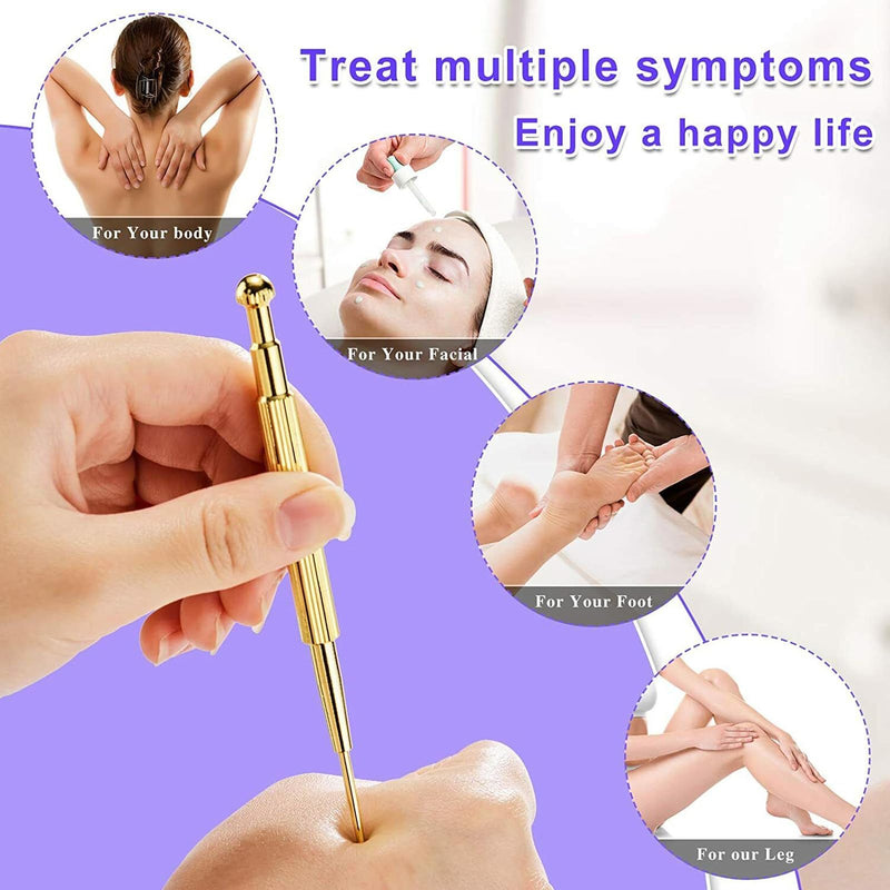 3 Pieces Acupressure Pen Massage Pen Nizirioo Stainless Steel Acupuncture Pen With Spring And Illustration For Foot Massage Sticks Massage Tools For Professionals - NewNest Australia