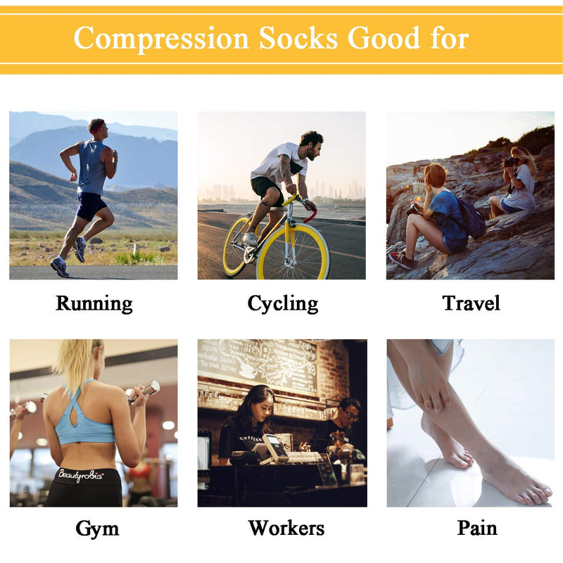 Faletony Compression Socks 20-30mmHg for Men & Women - Best Stockings for Running, Nurses, Athletic, Pregnancy, Flight Travel Skin Color L-XL - NewNest Australia
