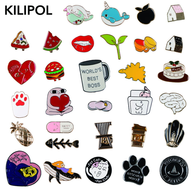 20 PCS Mixed Enamel Brooch Pins Bulk Set | Decoration Lapel Pin Clothes Accessories Gifts ( Random Style ) - NewNest Australia