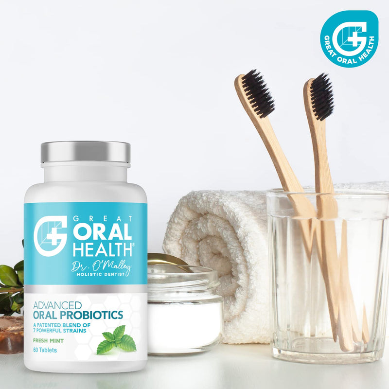 Great Oral Health Oral Probiotics - Attack Bad Breath, Gum Disease and Build Strong Oral Health- All Natural CHEWABLE Probiotics (2 Pack, Mint Flavor) 2 Pack - NewNest Australia