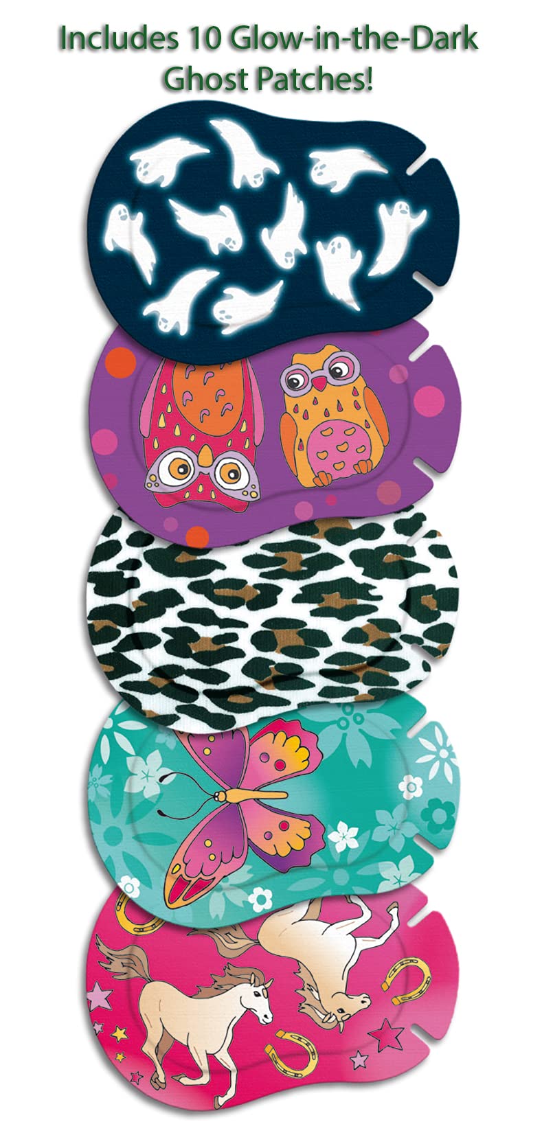 Ortopad® Bamboo Girls Eye Patches, 50/Box (Regular Size, 4+ yrs) Ghosts/Owls Pack - NewNest Australia