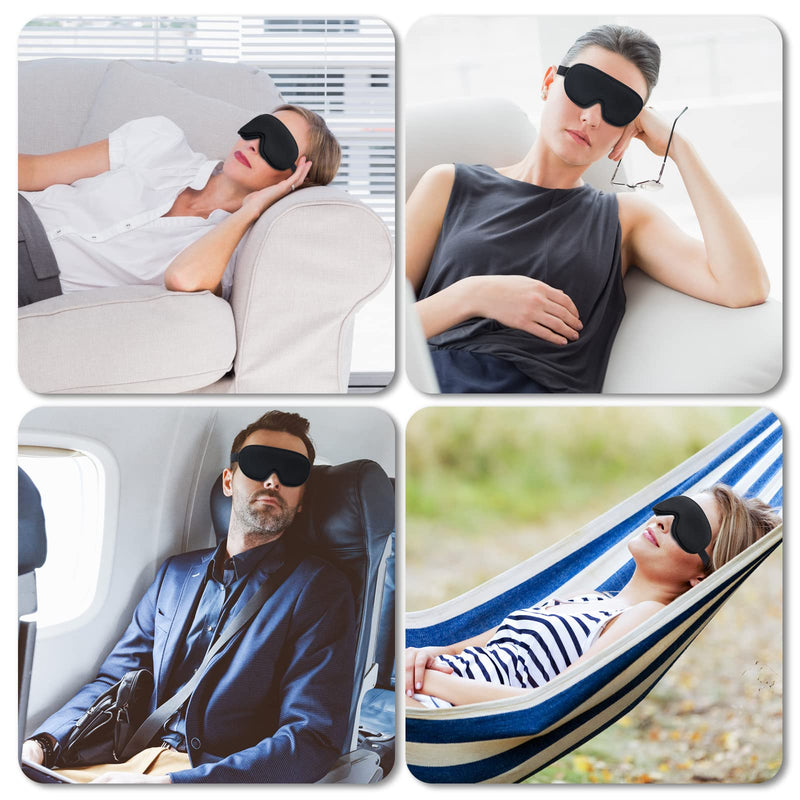 Sleep Eye Mask, 3D Contoured Sleep Mask Light Blocking Sleep Mask for Women and Men, Soft and Comfortable Night Eye Blinder, Suitable for Travel, Lunch Breaks, Sleeping, Meditation Black - NewNest Australia