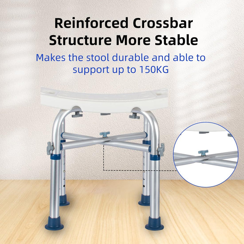 Kcareu Shower Stool Height-Adjustable Non-Slip Shower Chair For Bathtub, Tool-Free Mounting, Lightweight Shower Seat For Elderly Disabled And Pregnant Adults - NewNest Australia