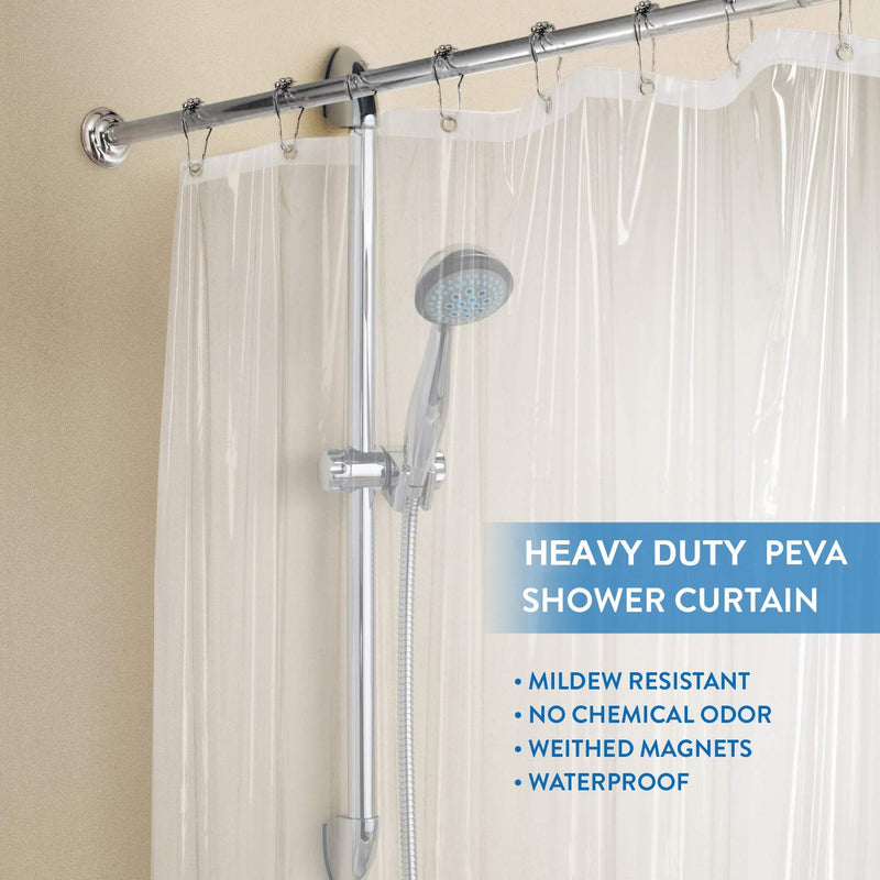 downluxe Heavy Duty Shower Curtain Liner Clear - PEVA 8G Waterproof for Bathroom, Rust Proof Grommets, 72x72 Inches, 1PC Clear 8g 1 - NewNest Australia