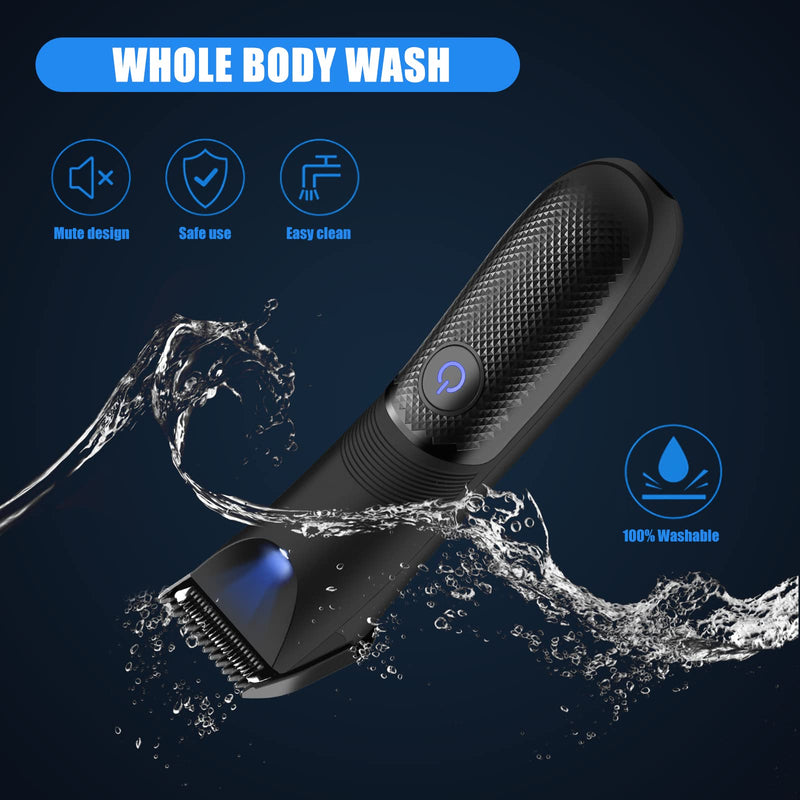 Electric Body Trimmer and Shaver for Men and Women, Waterproof Body Hair Groomers,Groin Hair Trimmer Beard Trimmer with LED Indicator, IPX7 Mens Pubic Hair Shaver for Balls ,Male Hygiene Razor - NewNest Australia