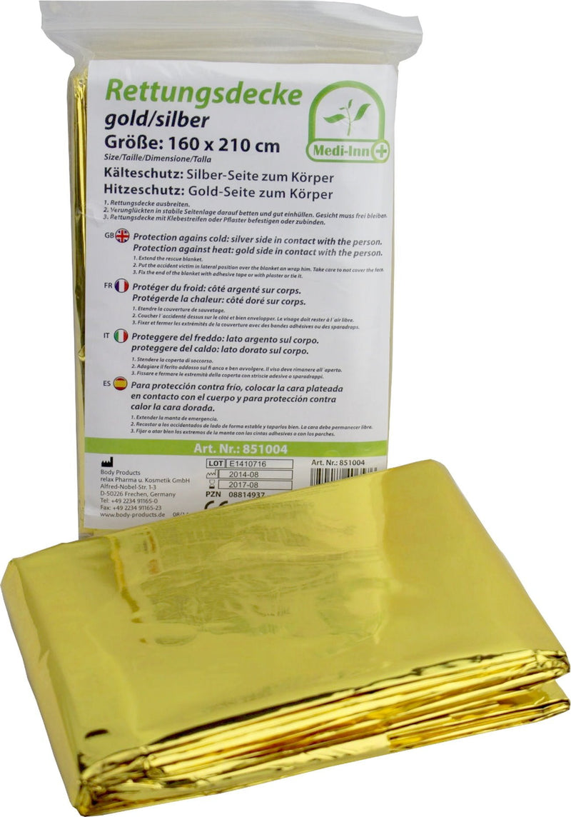 Medi-Inn+ emergency blanket gold silver | 160x210cm | Emergency blanket for first aid | Cold protection | Heat protection (3 pieces) - NewNest Australia