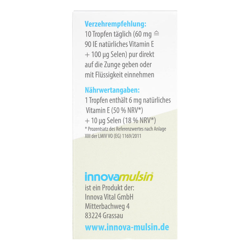 innova Mulsin Vitamin E, Selenium, Emulsion - active cell protection for beautiful skin | Premium quality with selenium | Germany - NewNest Australia