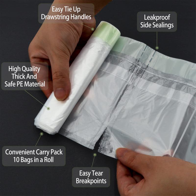 Fassory 50 Pcs Potty Liners / Commode Liners, 53cm * 35cm Large Disposable Drawstring Toilet Seat Liner Potty Training Bag for Kids / Commode Chair Bucket Liners for Adult, NO Absorb Pad (53cm x 35cm) 53cm x 35cm - NewNest Australia