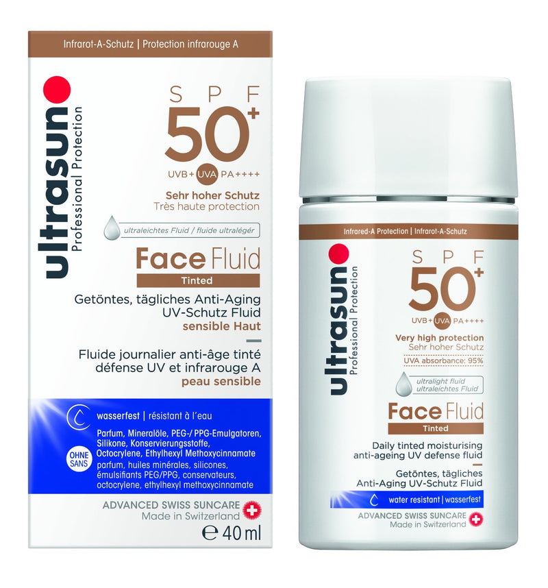 ultrasun Face Fluid Tinted Anti-Ageing SPF50+, 40 ml - NewNest Australia