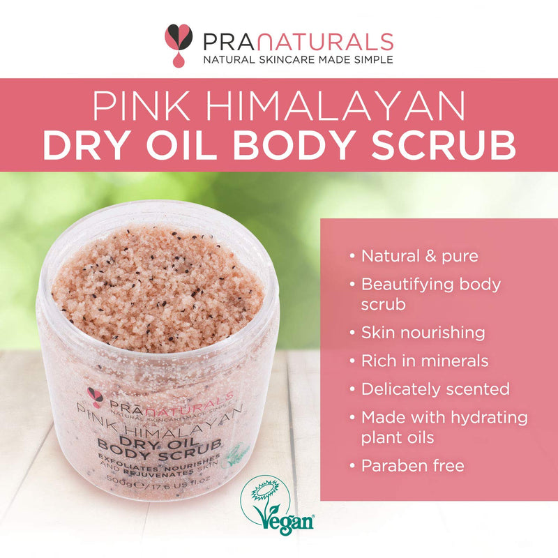 PraNaturals Pink Himalayan Salt Body Scrub 500g, Naturally Rich in Nourishing Minerals & Vitamins, Removes Dead Skin Cells, Rejuvenates Skin, For All Skin Types, Delicately Scented with Natural Oils - NewNest Australia