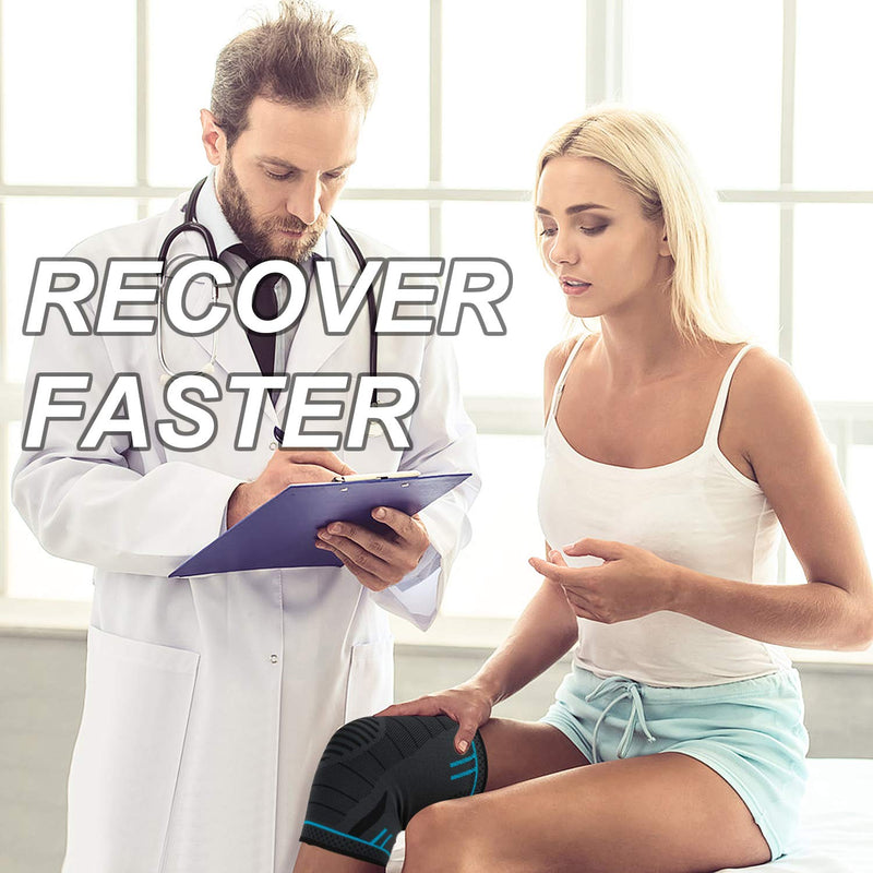 KGONE Knee Support, Breathable Anti-Slip Knee Compression Sleeve for Men & Women, Knee Support Brace for Joint Pain Relief, Arthritis, Recovery, Running, Basketball, Walking, Sports (Single Wrap) L (Pack of 1) - NewNest Australia