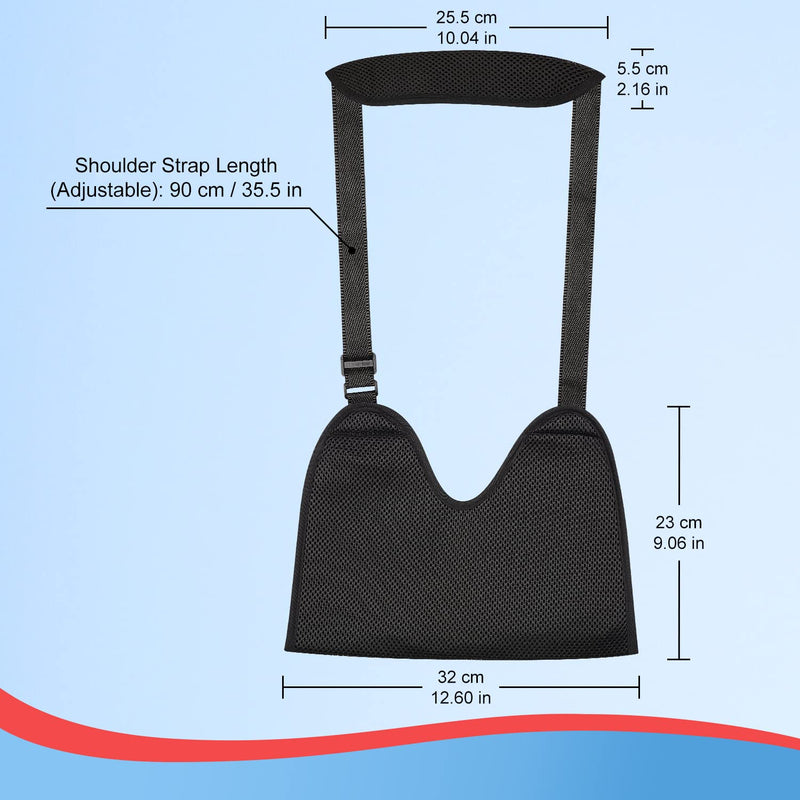 supregear Mesh Arm Sling with Soft Shoulder Cushions, Adjustable Breathable Shoulder Immobilizer Shower Arm Sling Lightweight Medical Shoulder Elbow Support for Women Men, Fits Left/Right Arm, Black - NewNest Australia