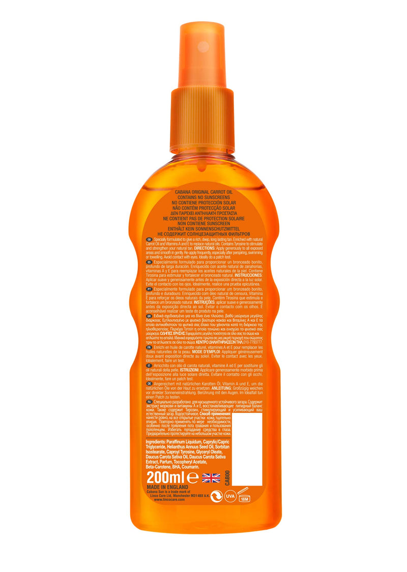 Cabana Sun Original Carrot Oil Spray, 200 ml - NewNest Australia
