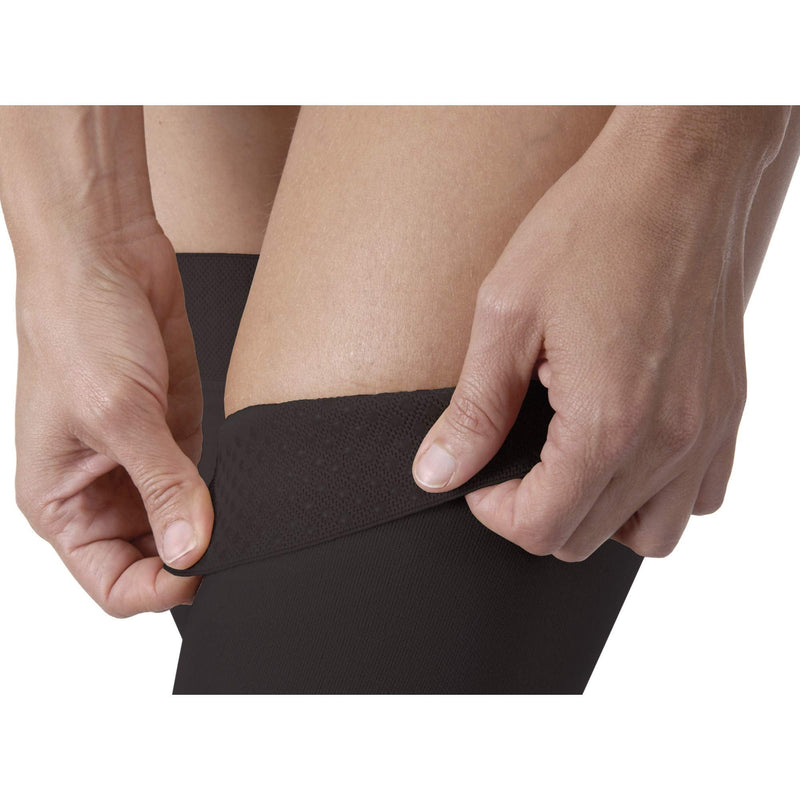 JOBST Relief Thigh High Open Toe Compression Stockings, Unisex, Extra Firm Legware with Silicone Band for Easy Donning, 20-30 mmHg, Black, Small - NewNest Australia