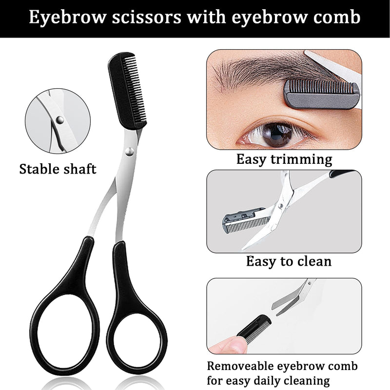 11pcs eyebrow set, tweezers eyebrow plucking eyebrow razor set with eyebrow comb, tweezers, razor, brush, scissors set, easily create perfect eyebrow shapes - NewNest Australia