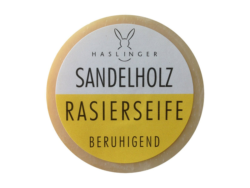 Set of 3 Haslinger shaving soap, sandalwood, marigold, aloe vera & razor blades checklist - NewNest Australia