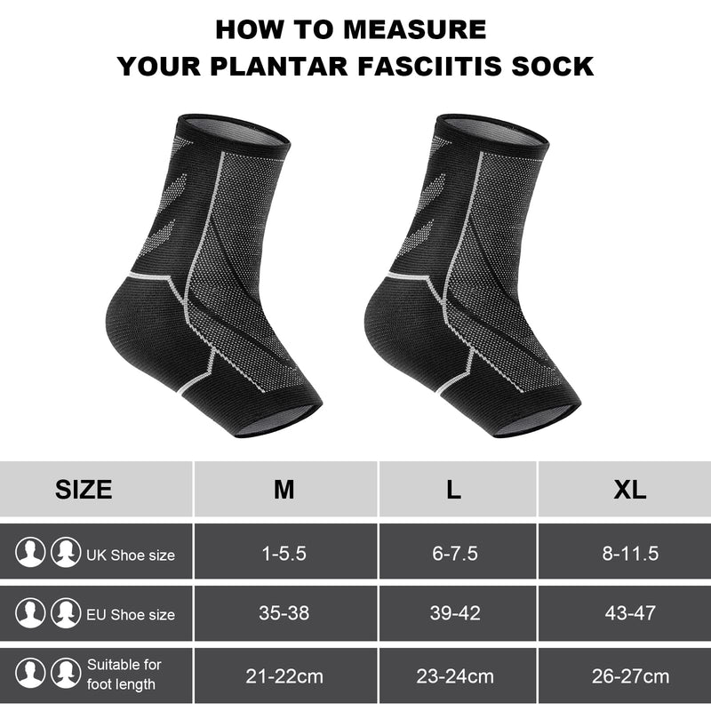 ACWOO Ankle Support Brace, 2 Pack Elastic Compression Foot Sleeves Plantar Fasciitis Socks, Anti-Slip Breathable Compression Support Sleeve for Ankle Protection, Sports Protection and Pain Relief (L) L - NewNest Australia