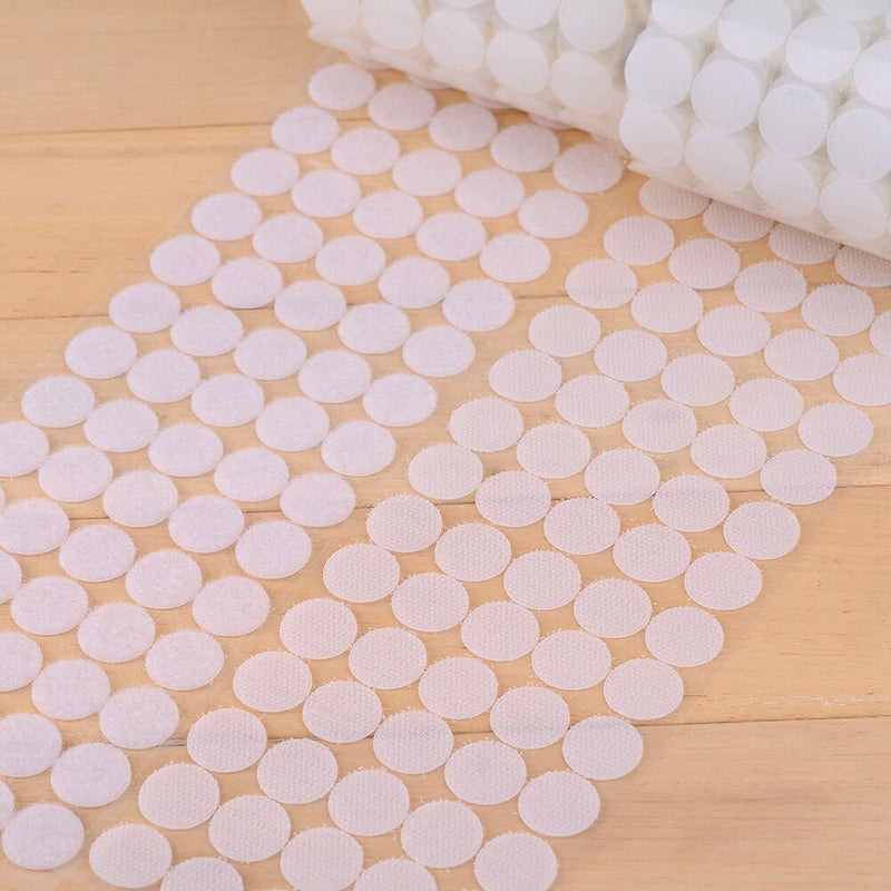 Vkey (500 Pair Sets) 3/4inch 20mm Diameter Sticky Back Coins Hook & Loop Self Adhesive Dots Tapes (White) White - NewNest Australia