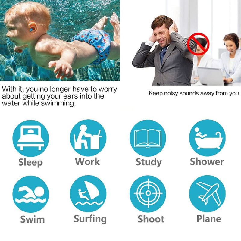 Earplugs For Sleeping, Reusable Silicone Earplugs, Noise Cancellation, Earplugs For Sleep Noise Cancellation, Swimming, Airplane, Ear Protection, Sports And So On - NewNest Australia
