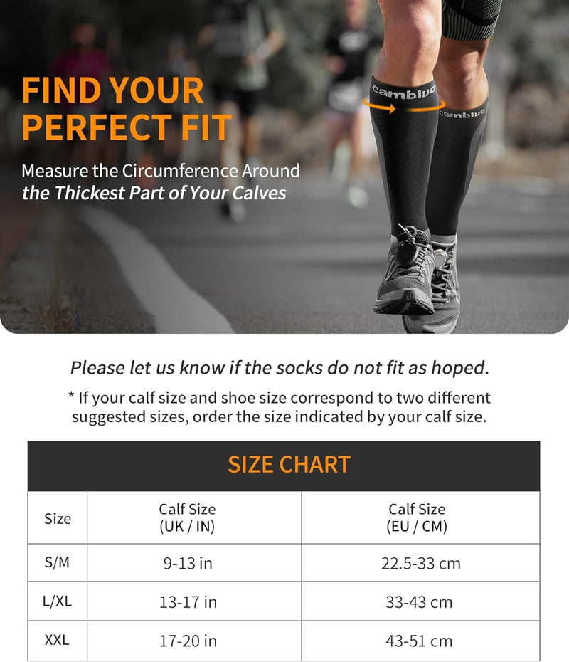CAMBIVO 2 pairs of calf bandages, compression stockings for men and women, support stockings, compression socks, calf compression, calf leg warmers for sports, football, running, swelling, recovery L-XL grey - NewNest Australia