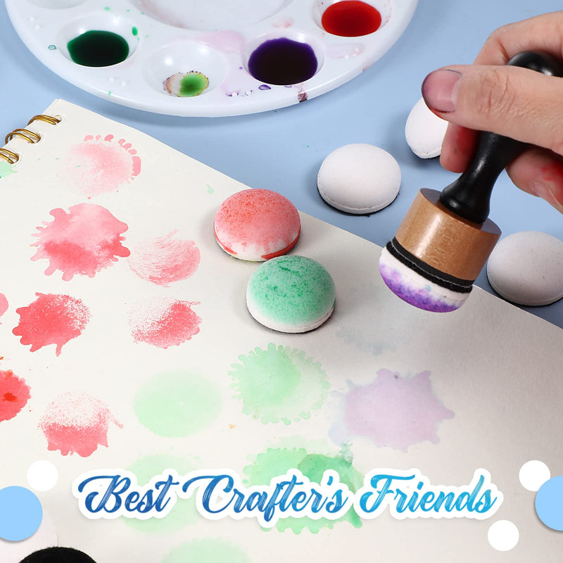 20 Pieces Mini Ink Blending Foams, Round Replacement Foam Pads White Domed Sponge Foam Refills for Card Making Embossing Painting Rendering - NewNest Australia