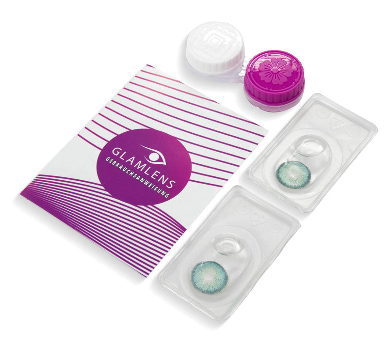 Blue colored contact lenses Viola Blue Blue Very Strong Coverage SILICONE COMFORT NEW from GLAMLENS + Case - 1 pair (2 pieces) - DIA 14.50 - With strength -4.50 diopters -4.5 diopters 8.8 millimeters 14.50 millimeters 2.0 - NewNest Australia