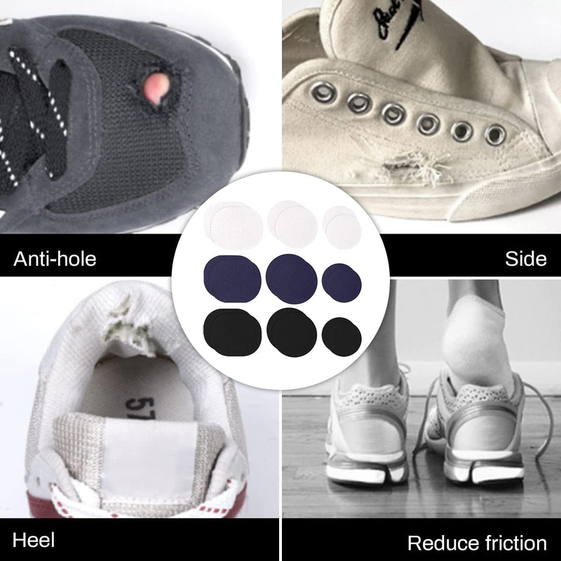Self-adhesive Repair Patches Pack of 18 Self-Adhesive Heel Patch Self-Adhesive Shoe Heel Protection Shoe Hole Repair Patch Round Repair Patch Self-Adhesive for Sneakers Clothing - NewNest Australia