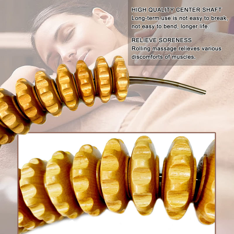 Wooden Fascia Roller, Premium Wooden Massage Roller, Wooden Fascia Stick, Massage Roller, Wooden Fascia Roller, For Muscle Relaxation, Body Shaping, Gua Sha Massage, Anti Cellulite, Beech - NewNest Australia
