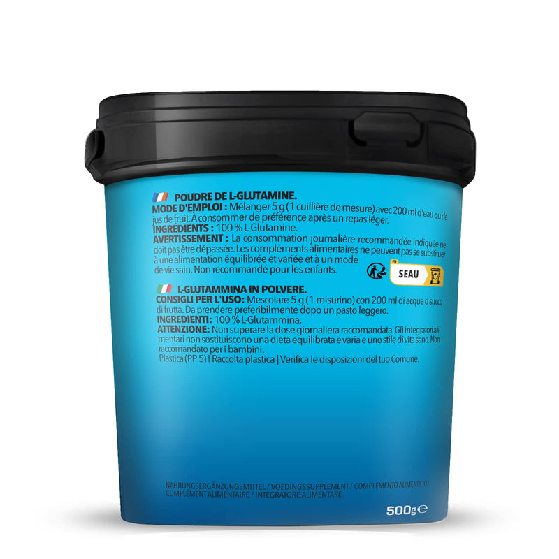 Bodylab24 Glutamine Powder 500g, 5g per serving 100% pure, tasteless L-2-aminoglutaric acid powder, glutamine can support the regeneration processes, ideal for strength and endurance athletes - NewNest Australia