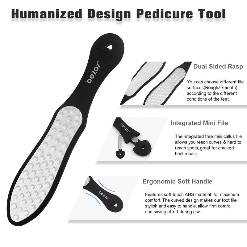 BEZOX Callus File Callus Remover for Foot Care, 3-in-1 Design Foot File, Coarse/Fine/Mini Callus Rasp for Pedicure, Double-Sided, Rustproof - NewNest Australia