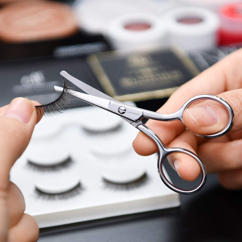 JARVISTAR Nose Hair Scissors Ear Hair Scissors Beard Scissors with Stainless Steel Straight Rounded Tip, Premium Manicure Stainless Steel Rounded Facial Scissors for Men, Nail Scissors, 93 mm Silver & Straight - NewNest Australia