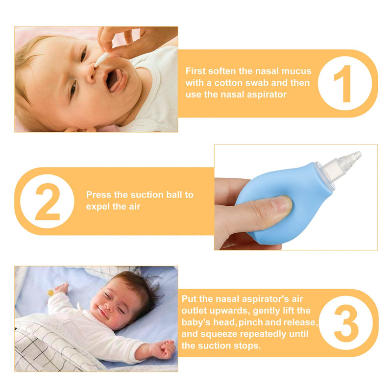 AKlamater 2 Pcs Baby Nasal Aspirator, Nasal Aspirator Newborn, Baby Nose Sucker Baby Nose Cleaner Baby Nasal Cleaner Mucus Removal for Newborns(Green+Blue) Green+blue - NewNest Australia