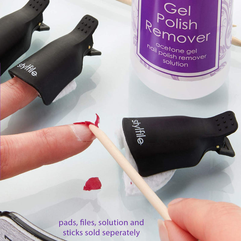STYLFILE Gel Nail Polish Remover Tool Kit (12pcs), Remove Gel Nail Polish and Acrylics at Home in 15 Minutes, No Foil Needed, Includes Gel Polish Remover Solution (150ml) & Cuticle Oil, Quick & Easy - NewNest Australia