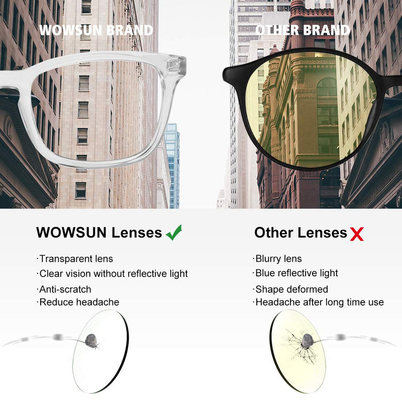 Blue Light Filter Glasses Unisex Nerd Non Prescription Clear Lens Fake Glasses Black + Gray + Transparent - NewNest Australia
