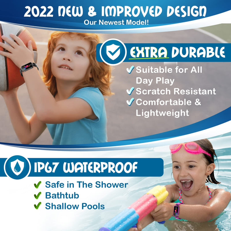Inspiratek Kids Fitness Tracker for Age 5-16，2022 Upgraded Tracker Kids Watch，Waterproof Watch for Kids with Pedometer，Sleep Monitor & Calorie Counter，Fitness Watch for Kids Girls Boys Teen blue - NewNest Australia