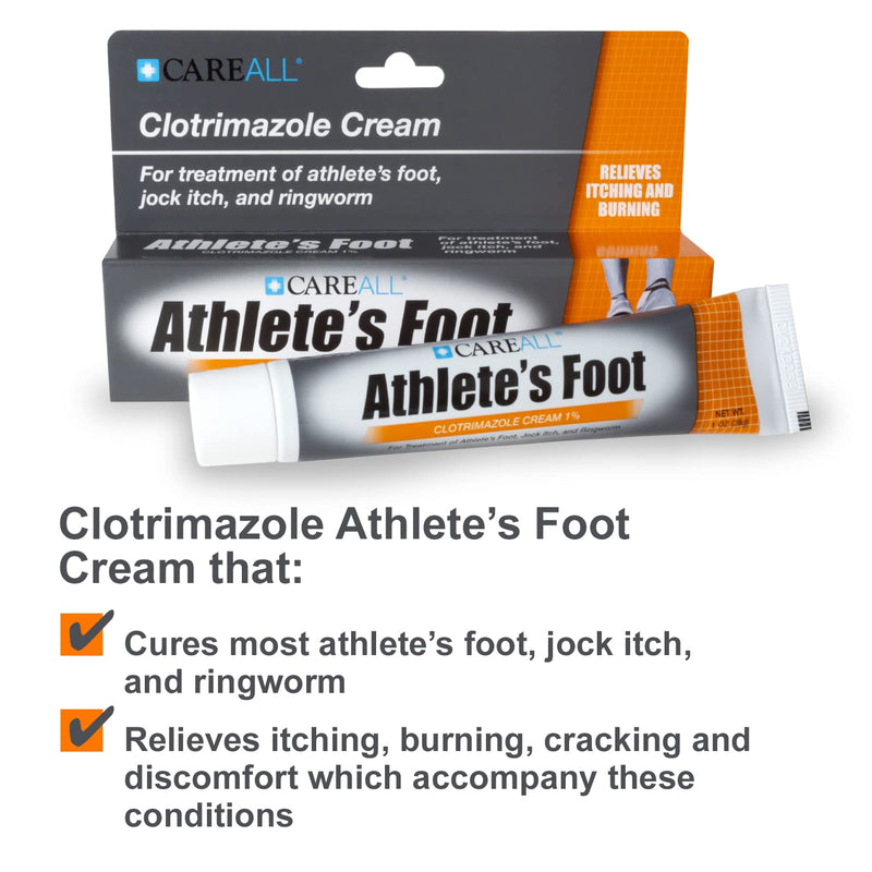 (4 Pack) CareALL® 1.0 oz. Clotrimazole Antifungal Cream 1%, Cures Most Athlete’s Foot, Jock Itch and Ringworm - NewNest Australia