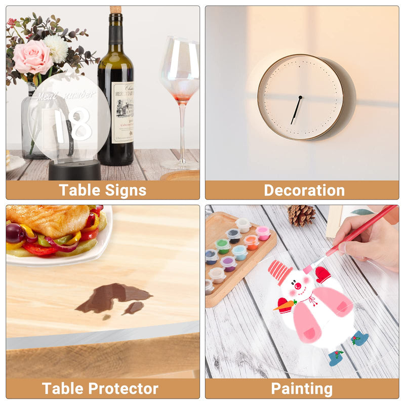 Enoin 16pcs Clear Acrylic/Plexiglass Sheet 2 Inch Disc Circle Plastic Sheet 0.060" 1/16 Inch Thick, Transparent Board Panel for Glass, DIY Project,Picture Frame,Paintings, Art Craft 2'' 16 - NewNest Australia