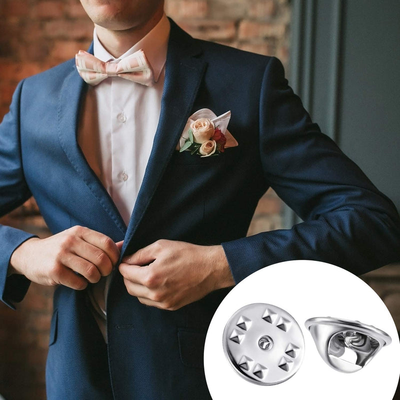 Brass Clutch Badge Insignia Clutches Pin Backs Replacement (Silver, 50 Pieces) - NewNest Australia