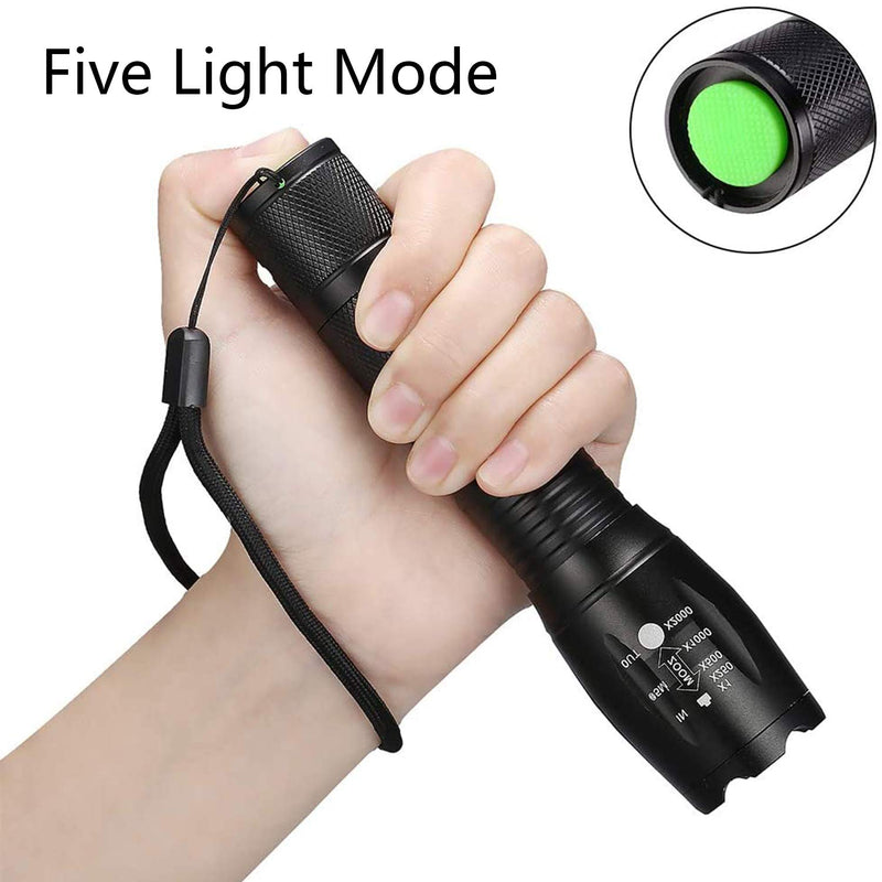 Whaply Tactical Led Flashlights Portable Waterproof Zoomable Flashlight Outdoor Super Bright High Lumen XML T6 LED Light with 5 Light Mode Flashlight Pack of 2 - NewNest Australia