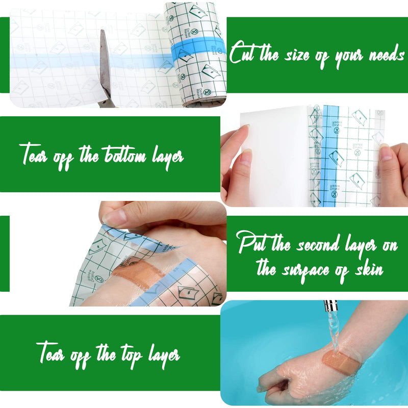 3 Pieces Transparent Stretch Adhesive Bandage Waterproof Bandage Clear Adhesive Film Bandages Dressing Tape, 2 inch x 5.47 Yard, 3 inch x 5.47 Yard, 4 inch x 5.47 Yard - NewNest Australia
