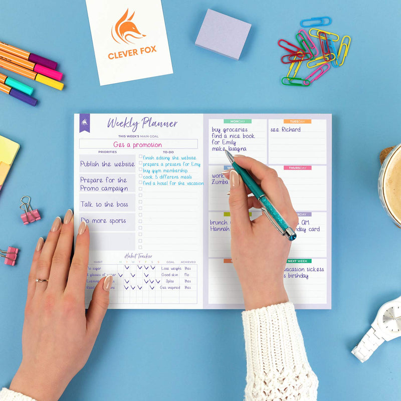 Clever Fox Weekly Desk Planner – Desktop Weekly To Do List Notepad & Planning Pad for Boosting Productivity, 50 Tear Off Weekly Journal Sheets, Size: 8.5" x 11" – Lavender A4 (8.5" x 11") - NewNest Australia