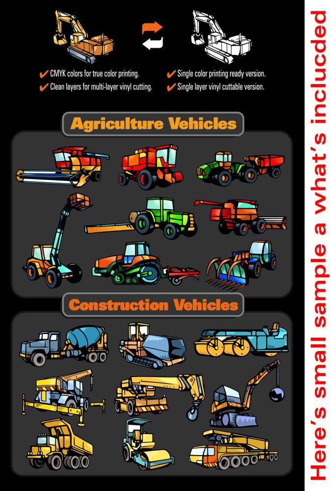 Tractor Clipart-Vinyl Cutter Plotter Clip Art Images-Sign Design Vector Art Graphics CD-ROM - NewNest Australia