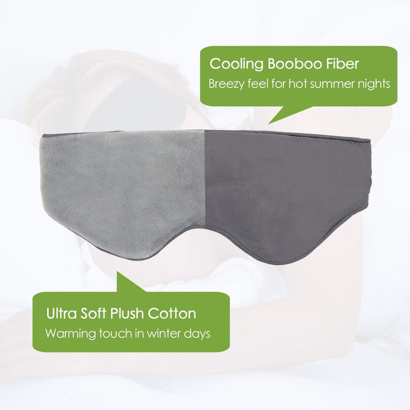 Sivio Weighted Eye Mask for Women & Men, Heatable and Freezeable Weighted Eye Pillow with Silica Beads & Adjustable Strap, Soft Breathable Cotton Eye Cover for Sleeping Faster and Better Grey - NewNest Australia